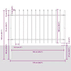 vidaXL Garden Fence 8 pcs Grey 44.62 x 3.28 ft Powder-coated Steel