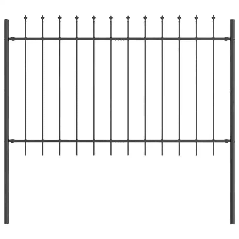 vidaXL Garden Fence 8 pcs Grey 44.62 x 3.28 ft Powder-coated Steel