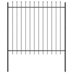 vidaXL Garden Fence Grey 5.58 x 4.92 ft Powder-coated Steel