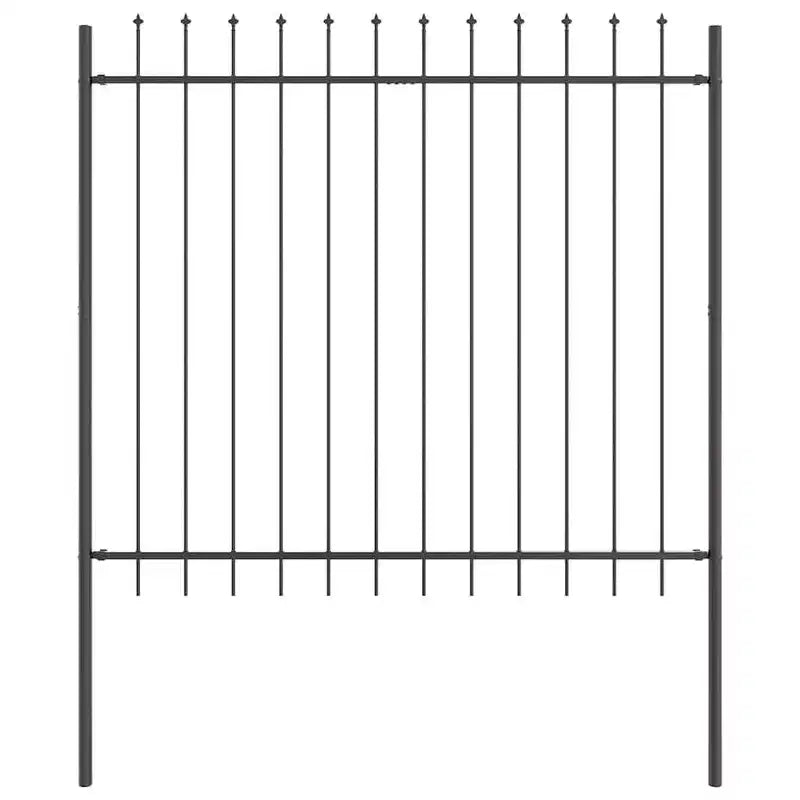 vidaXL Garden Fence Grey 5.58 x 4.92 ft Powder-coated Steel