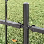 vidaXL Garden Fence Grey 5.58 x 4.92 ft Powder-coated Steel