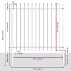 vidaXL Garden Fence Grey 5.58 x 4.92 ft Powder-coated Steel