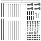 vidaXL Garden Fence Grey 5.58 x 4.92 ft Powder-coated Steel