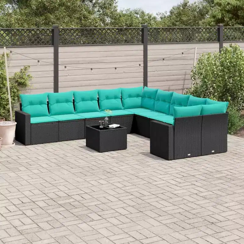 vidaXL Outdoor Sofa Set Solid Acacia Wood and Polyester Natural