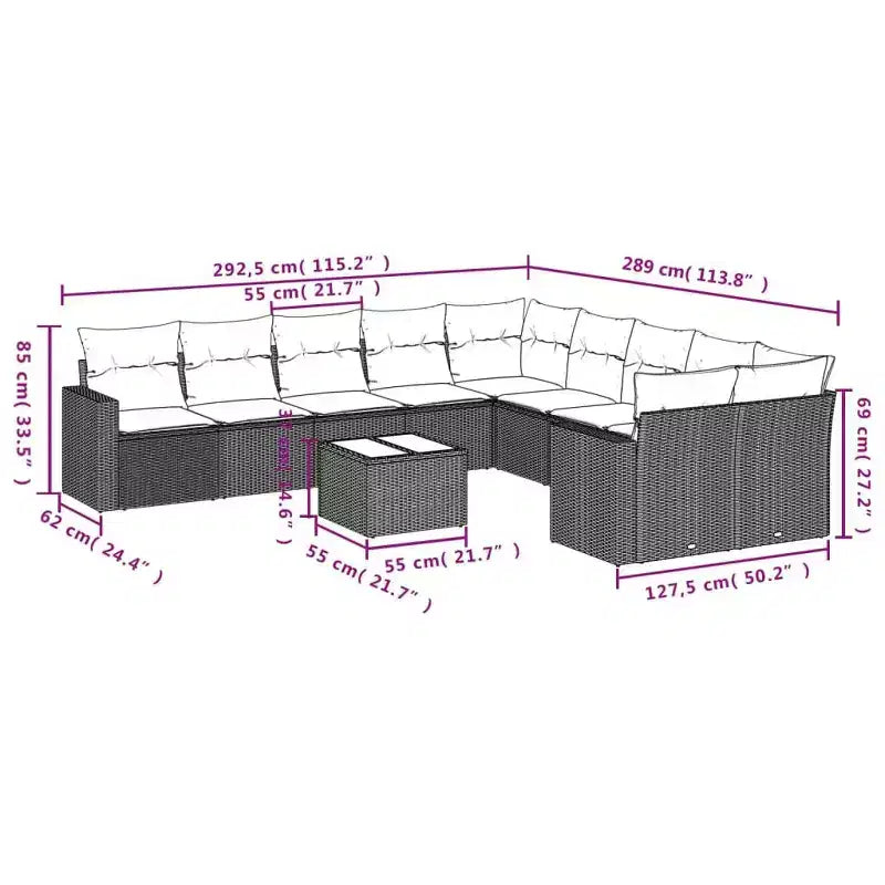 vidaXL Outdoor Sofa Set Solid Acacia Wood and Polyester Natural