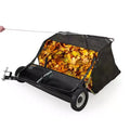 48 Black Tow Behind Lawn Sweeper  26 Cu. Ft Heavy Duty Leaf & Grass Collector for Tractors, Adjustable Height for Yard Cleanup