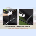 48 Black Tow Behind Lawn Sweeper  26 Cu. Ft Heavy Duty Leaf & Grass Collector for Tractors, Adjustable Height for Yard Cleanup