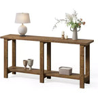Lantine Solid Wood Console Table, 70.9-Inch Extra Long Wooden Sofa Table Behind Couch for Entryway, Hallway, Foyer, Living Room, Natural Brown