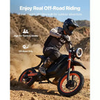 VEVOR Electric Dirt Bike for Teens Adults, 2000W Motor, 31 MPH Speed, 31 Miles Max Range, 48V 22.5Ah Battery, with Light, Display,Black