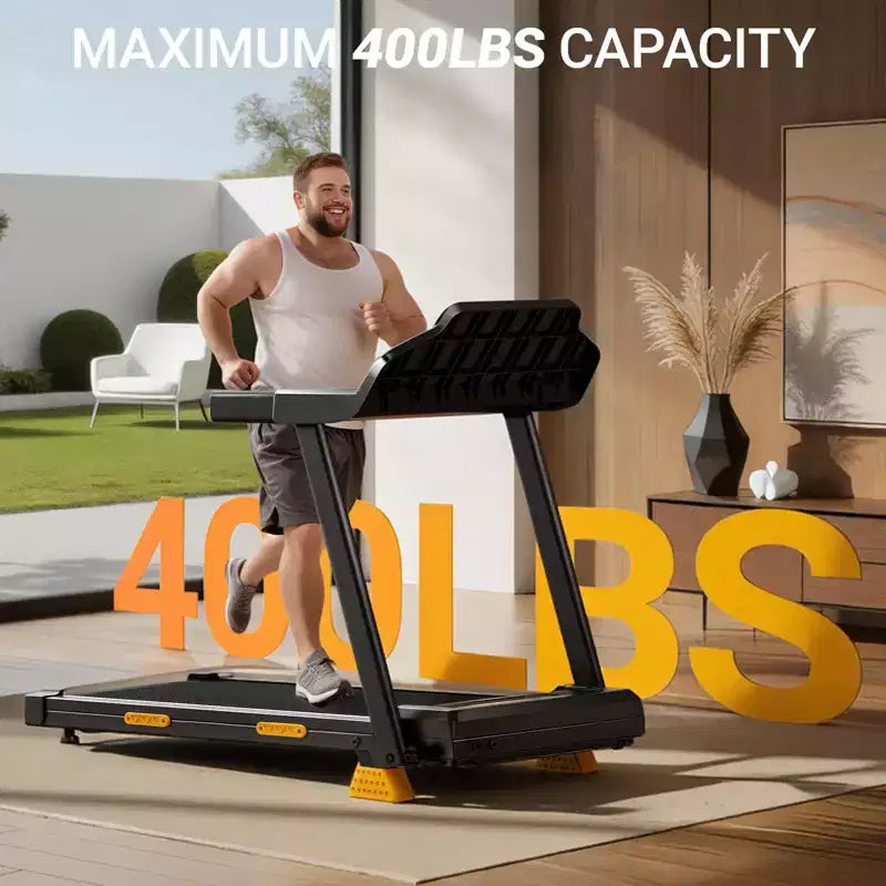 Treadmills for Home with 14% Incline & Led Screen, 3.0HP Quiet Foldable Treadmill with Handle Bar Up to 360lbs Capacity