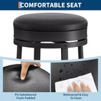 Set of 2 Backless Swivel Bar Stools 30 Inch, Counter Height Kitchen Stools with Footrest, Waterproof PU Leather Seat for Kitchen Island and Home Bar