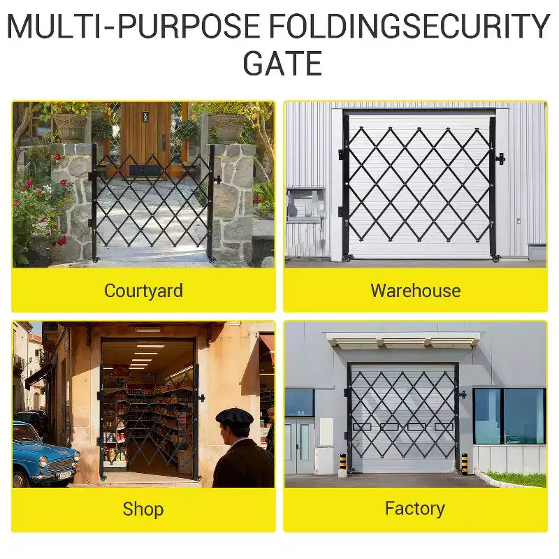 Foldable Security Gate with Universal Wheels, Expanding Fence 360Rolling Barricade Gate, Courtyard Garden Garade Yard