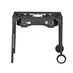 VEVOR 2 Burner Outdoor Propane Gas Stove, 150,000 BTU Propane LPG Gas Camping Stove with 2 Wheels & 20 PSI Regulator & Hose, Black