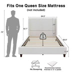 Christopher Knight Home Johnny Modern Boucle Upholstered Platform Bed with Wingback Headboard