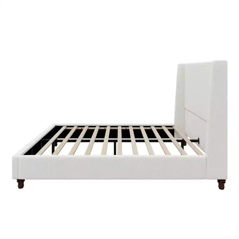 Christopher Knight Home Johnny Modern Boucle Upholstered Platform Bed with Wingback Headboard