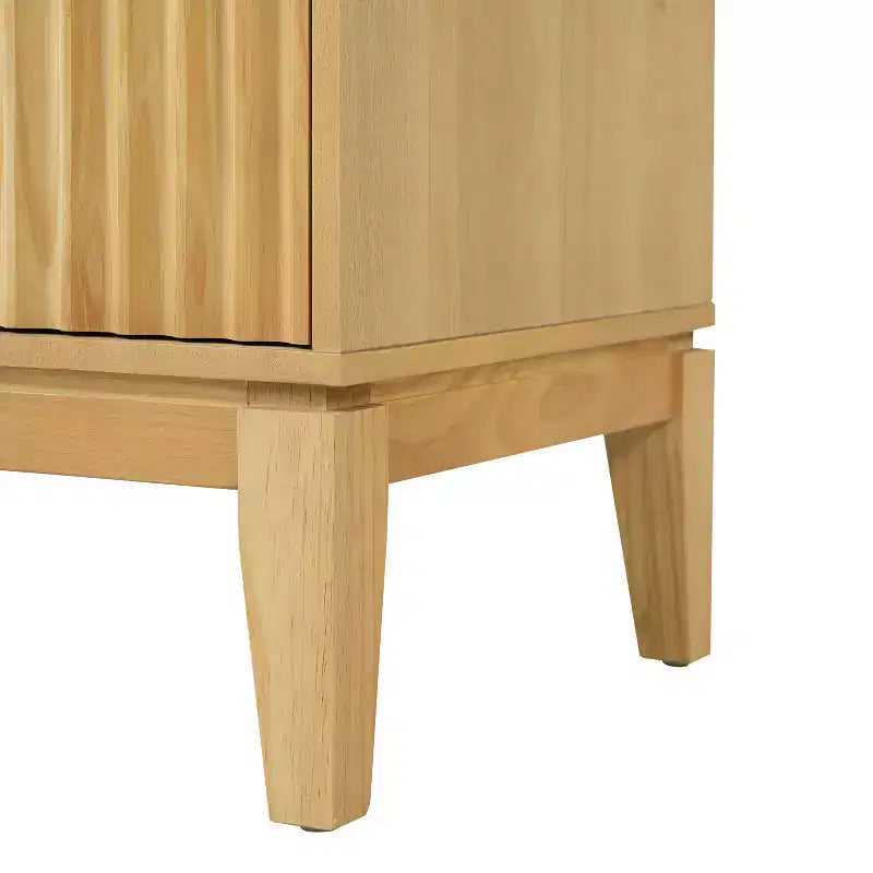 Christopher Knight Home Modern Fluted Wood Nightstand with 2 Drawers