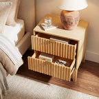 Christopher Knight Home Modern Fluted Wood Nightstand with 2 Drawers