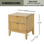 Christopher Knight Home Modern Fluted Wood Nightstand with 2 Drawers