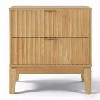 Christopher Knight Home Modern Fluted Wood Nightstand with 2 Drawers