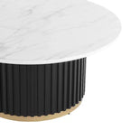 Christopher Knight Home Mustafa Modern Wood and Iron Round Coffee Table with Fluted Pedestal Base