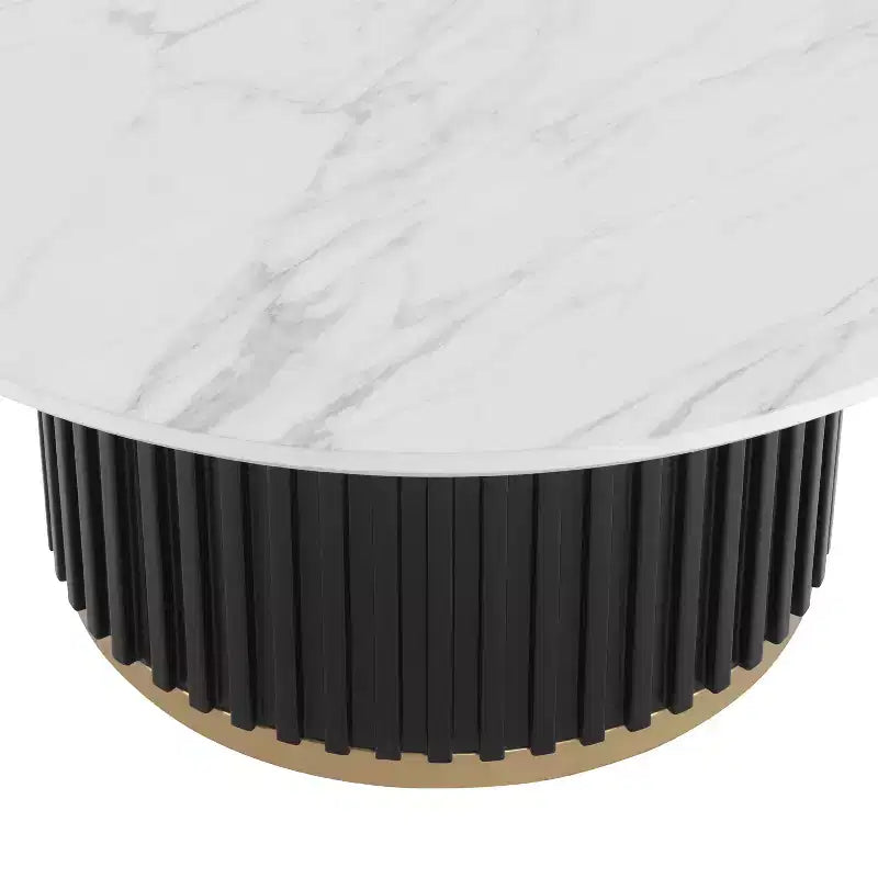 Christopher Knight Home Mustafa Modern Wood and Iron Round Coffee Table with Fluted Pedestal Base