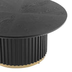 Christopher Knight Home Mustafa Modern Wood and Iron Round Coffee Table with Fluted Pedestal Base