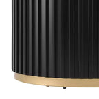Christopher Knight Home Mustafa Modern Wood and Iron Round Coffee Table with Fluted Pedestal Base