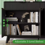 Buffet Sideboard, 2 Drawers, 4 Doors, Adjustable Shelves, Storage, for Home, Living Room