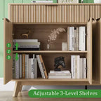 Buffet Sideboard, 2 Drawers, 4 Doors, Adjustable Shelves, Storage, for Home, Living Room