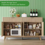 Buffet Sideboard, 2 Drawers, 4 Doors, Adjustable Shelves, Storage, for Home, Living Room