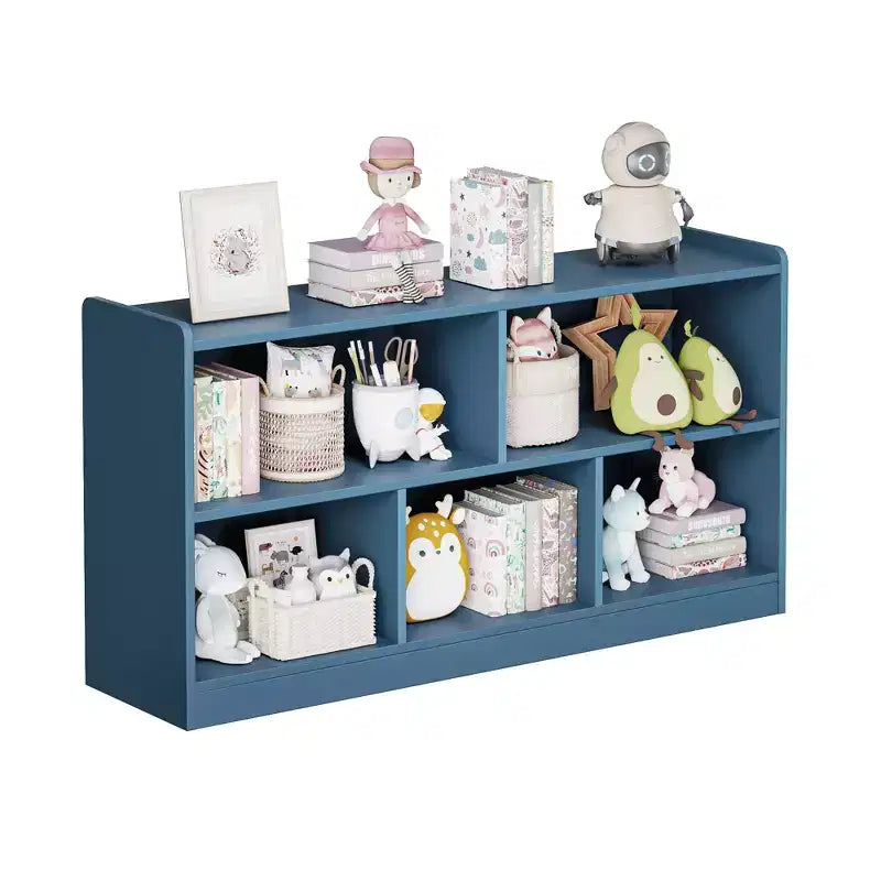Wooden Kids Storage Cabinet with 5 Sections, Montessori Bookshelf and Toy Organizer for Nursery, Playroom, Classroom & Bedroom