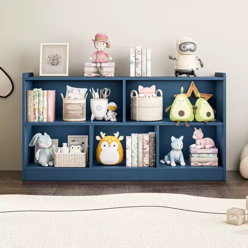 Wooden Kids Storage Cabinet with 5 Sections, Montessori Bookshelf and Toy Organizer for Nursery, Playroom, Classroom & Bedroom