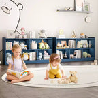 Wooden Kids Storage Cabinet with 5 Sections, Montessori Bookshelf and Toy Organizer for Nursery, Playroom, Classroom & Bedroom