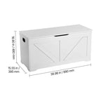 Kids Storage Bench with Safety Hinge, Wooden Toy Box Chest and Seating Bench for Playroom, Bedroom, Entryway or Living Room, White