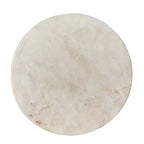 Handcrafted Faux Travertine White Side Table - 13.8 Round Concrete Top, 200lbs Capacity, Weather-Resistant, Indoor/Outdoor No-Assembly Use