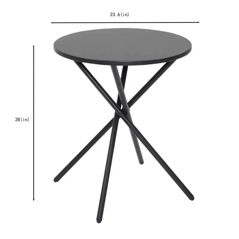 GDFStudio Riane 3 Piece Outdoor Wicker and Iron Bistro Set with Cushions