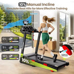 Folding Treadmills Clearance with 3.75HP Powerful Motor, 10% Manual Incline Electric Running Machine with Smart App Control, Extra Wide Running Belt