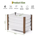 Large White Aluminum Planter Box , Extra Long Raised Garden Bed with Rounded Corners & Anti-Cut Safety Edging