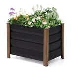 Large White Aluminum Planter Box , Extra Long Raised Garden Bed with Rounded Corners & Anti-Cut Safety Edging