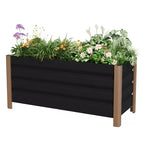 Large White Aluminum Planter Box , Extra Long Raised Garden Bed with Rounded Corners & Anti-Cut Safety Edging