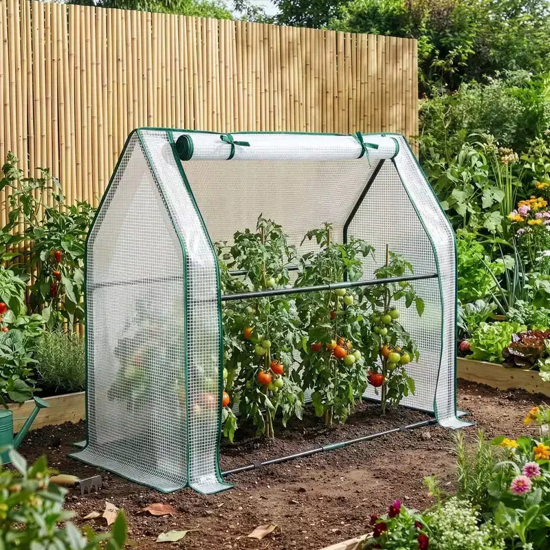 NAYSAYE Portable Mini Greenhouse Small Green House Plant Cover Tent with Waterproof Pad PE 36 x 18 x 33 Inch for Garden Small Plants Indoor Outdoor
