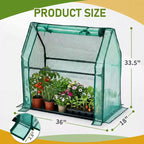 NAYSAYE Portable Mini Greenhouse Small Green House Plant Cover Tent with Waterproof Pad PE 36 x 18 x 33 Inch for Garden Small Plants Indoor Outdoor