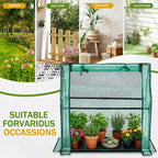 NAYSAYE Portable Mini Greenhouse Small Green House Plant Cover Tent with Waterproof Pad PE 36 x 18 x 33 Inch for Garden Small Plants Indoor Outdoor