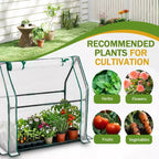 NAYSAYE Portable Mini Greenhouse Small Green House Plant Cover Tent with Waterproof Pad PE 36 x 18 x 33 Inch for Garden Small Plants Indoor Outdoor