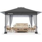 Amada, 13X13 Pop Up Gazebo,Gazebos on Clearance with Wheeled STO N Go Cover Bag,Carpa Pop Up Tent Party Tent and Sunshade, with Mosquito Netting