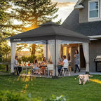 Amada, 13X13 Pop Up Gazebo,Gazebos on Clearance with Wheeled STO N Go Cover Bag,Carpa Pop Up Tent Party Tent and Sunshade, with Mosquito Netting