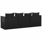 vidaXL Outdoor Lounge Bed Black PE Rattan Large Adjustable Armrests