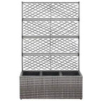 vidaXL Raised Bed Grey Poly Rattan, Plastic 32.7x11.8x51.2 in Planters