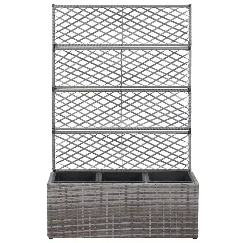 vidaXL Raised Bed Grey Poly Rattan, Plastic 32.7x11.8x51.2 in Planters