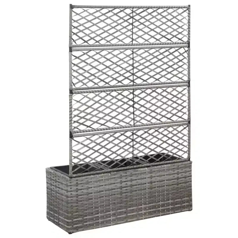 vidaXL Raised Bed Grey Poly Rattan, Plastic 32.7x11.8x51.2 in Planters